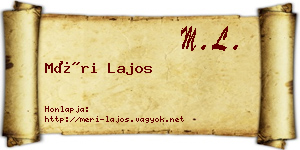 Méri Lajos névjegykártya